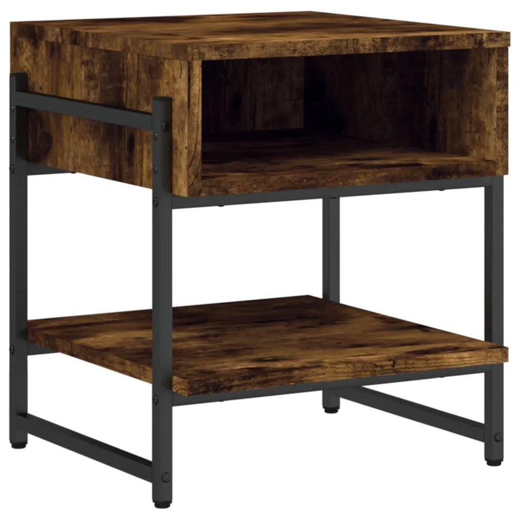 Tavolino da salotto rovere fumo 40x40x45 cm legno multistrato