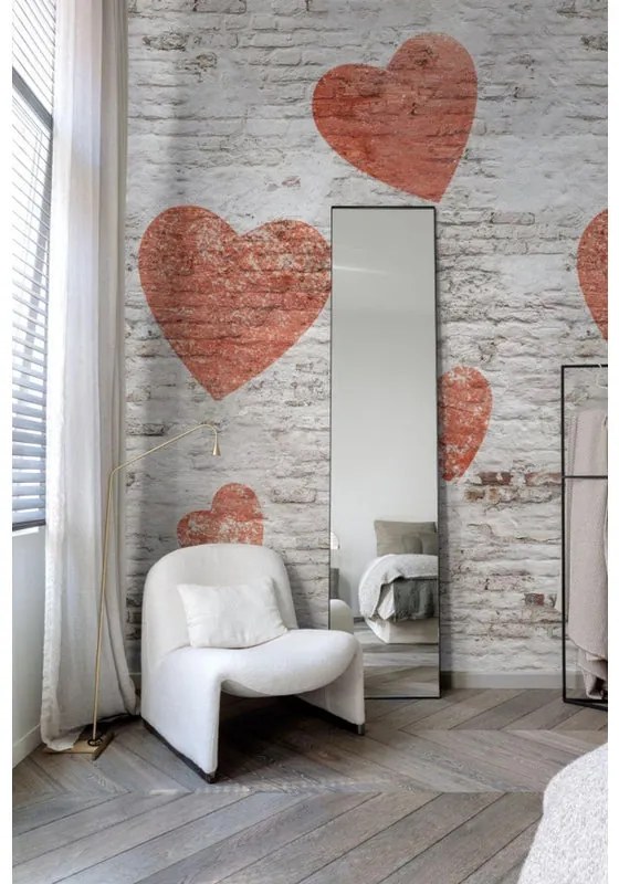 Fotomurale Muro, grigio chiaro e rosso