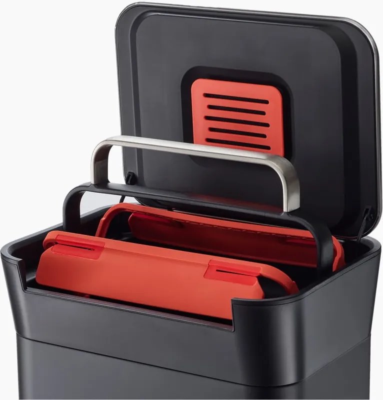 Pattumiera nera in acciaio 30 l Titan - Joseph Joseph