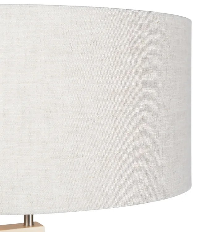 Lampada da terra a treppiede in legno con paralume in tessuto effetto pepe 50 cm - Puros