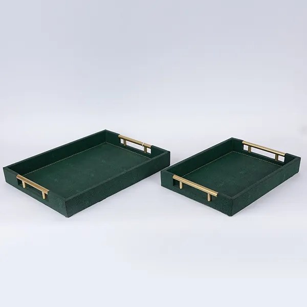 SET 2x Vassoio decorativo 40x30/34x24 cm verde