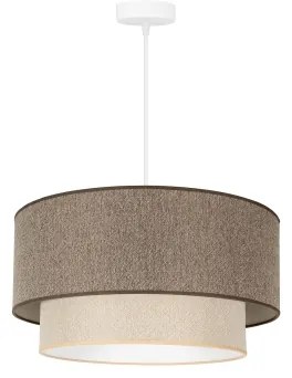 Duolla- Lampadario a sospensione con filo BOHO ECO RECYCLING 1xE27/15W/230V diametro 45 cm marrone/color crema