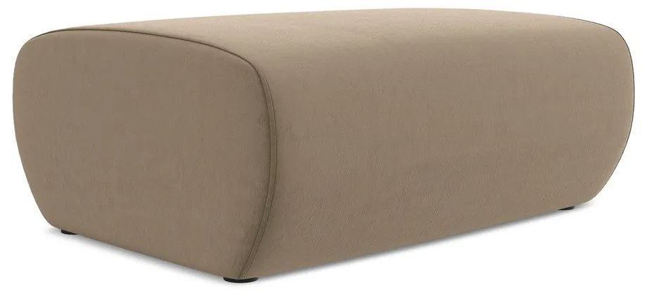 Poggiapiedi marrone chiaro con rivestimento in velluto Kapua – Makamii