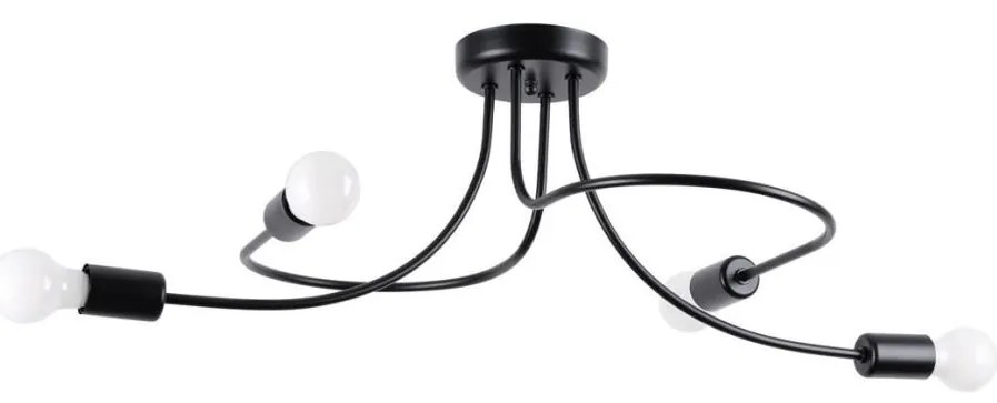 Sollux SL.1455 - Lampadario a sospensione con supporto rigido LEVAR 4xE27/15W/230V nero