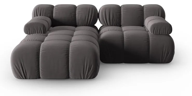 Divano in velluto grigio scuro 191 cm Bellis - Micadoni Home