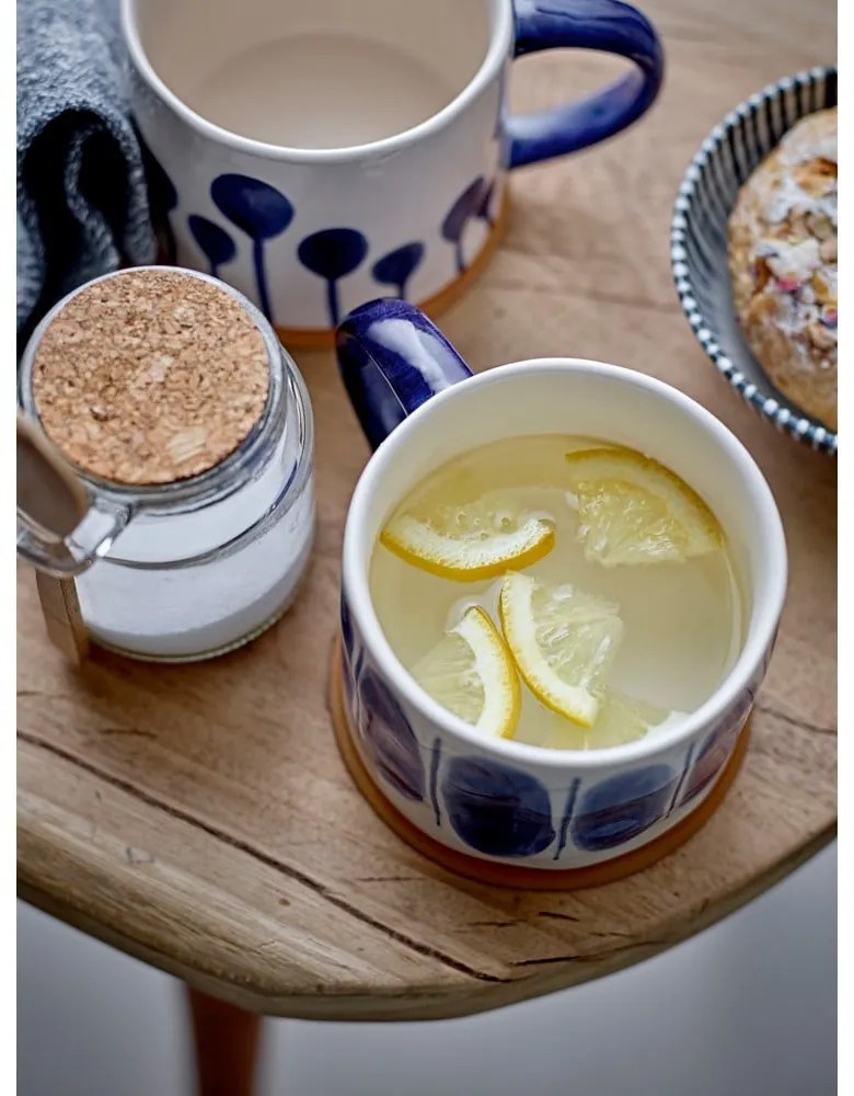 Tazze in set bianche/blu in gres 3 pz 450 ml Linora – Bloomingville