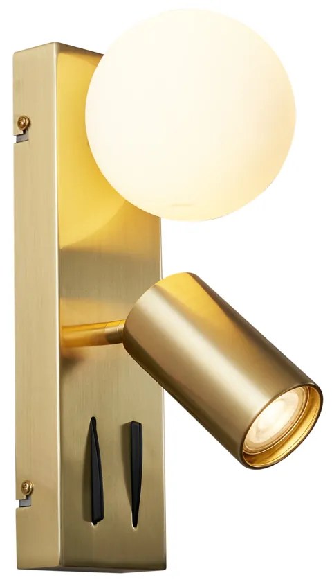 Lampada da parete moderna ottone 2 luci orientabile - Lesly