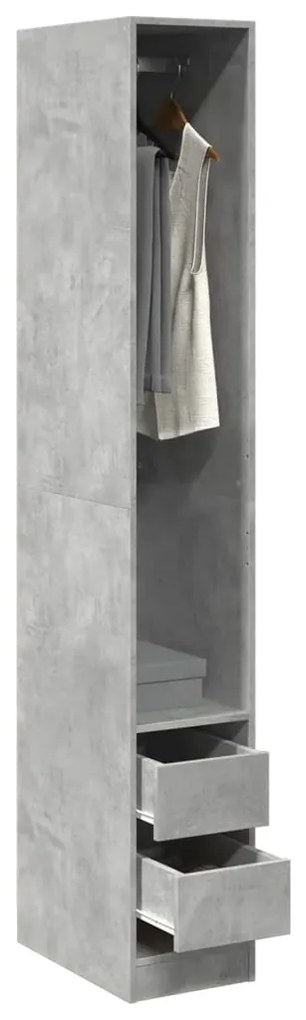 Armadio Grigio Cemento 30x50x200 Cm İn Legno Multistrato /