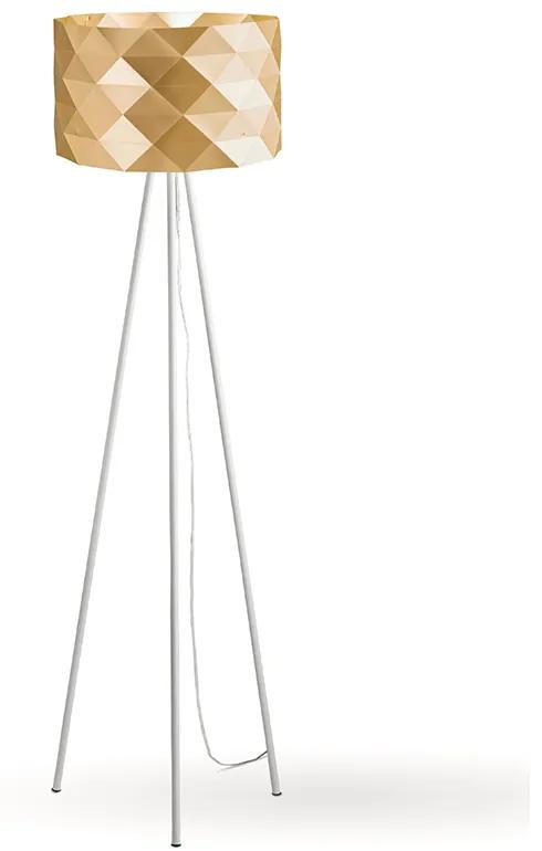 Lampada Da Terra Treppiede 1 Luce Prisma In Polilux Oro H146 Made In Italy