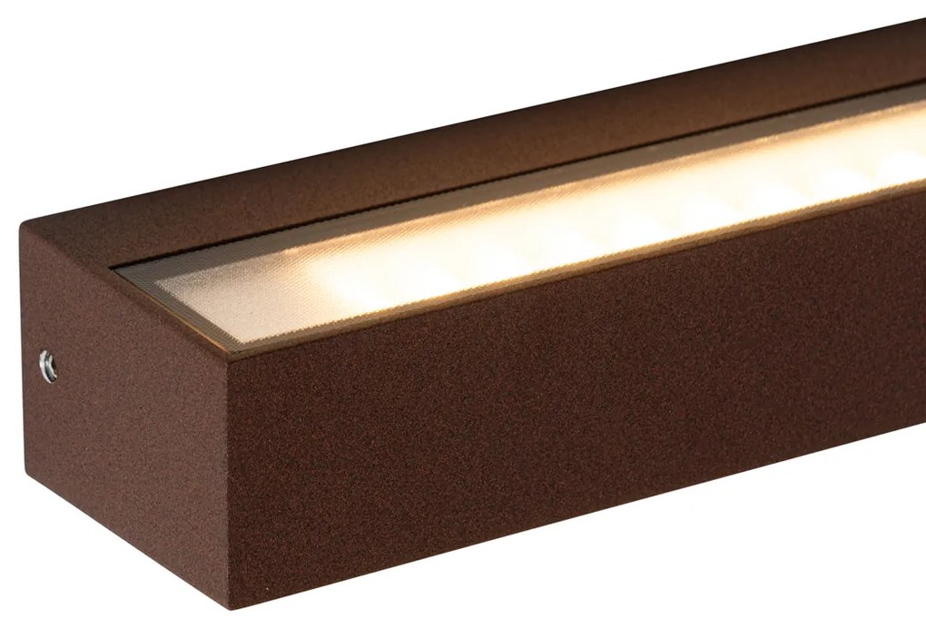 Lampada da parete industriale marrone ruggine incl. LED IP65 - Steph