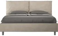 Letto imbottito Matrimoniale 160x190 cm Antea - Contenitore,Microfibra,Sabbia