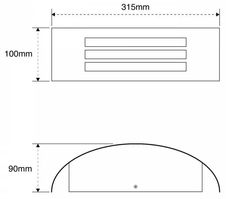 Applique Policarbonato e Acciaio INOX, 1 x E27 Base E27