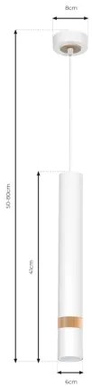 Lampadario a sospensione con filo JOKER WHITE WOOD 1xGU10/8W/230V
