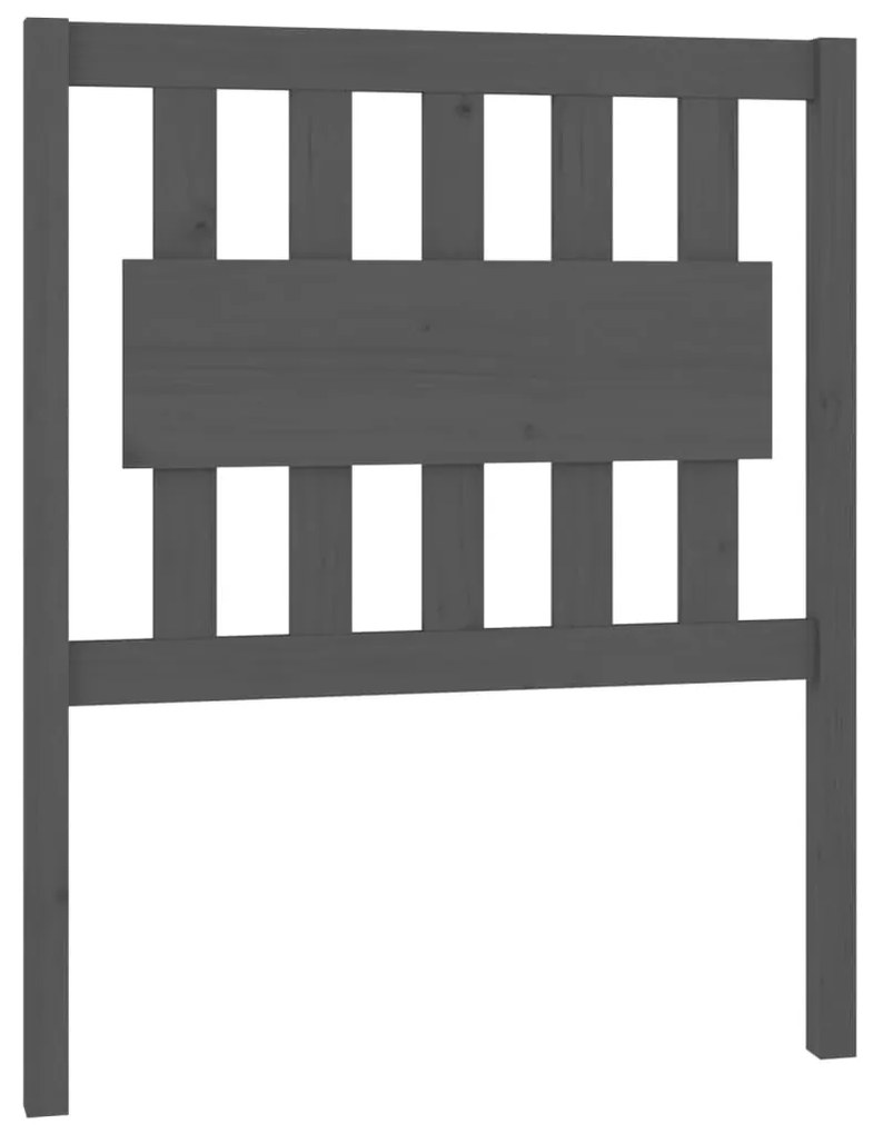 Testiera letto grigia 80,5x4x100 cm in legno massello di pino