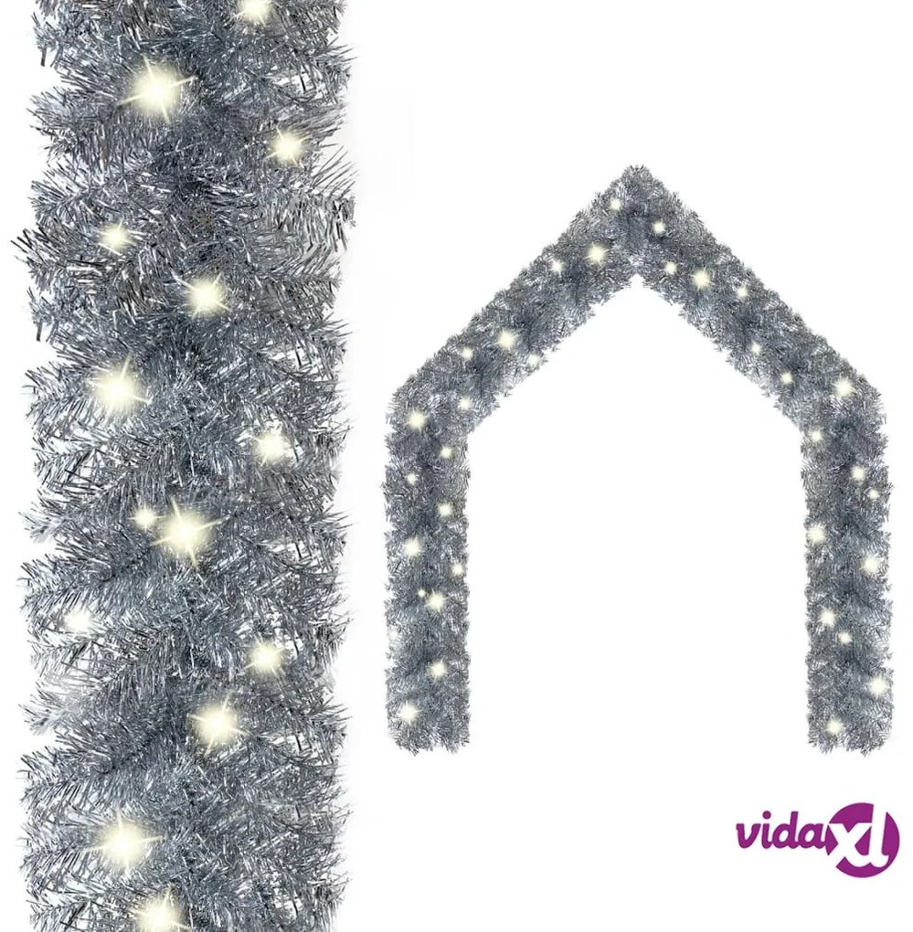 vidaXL Ghirlanda Natalizia con Luci a LED 5 m Argento
