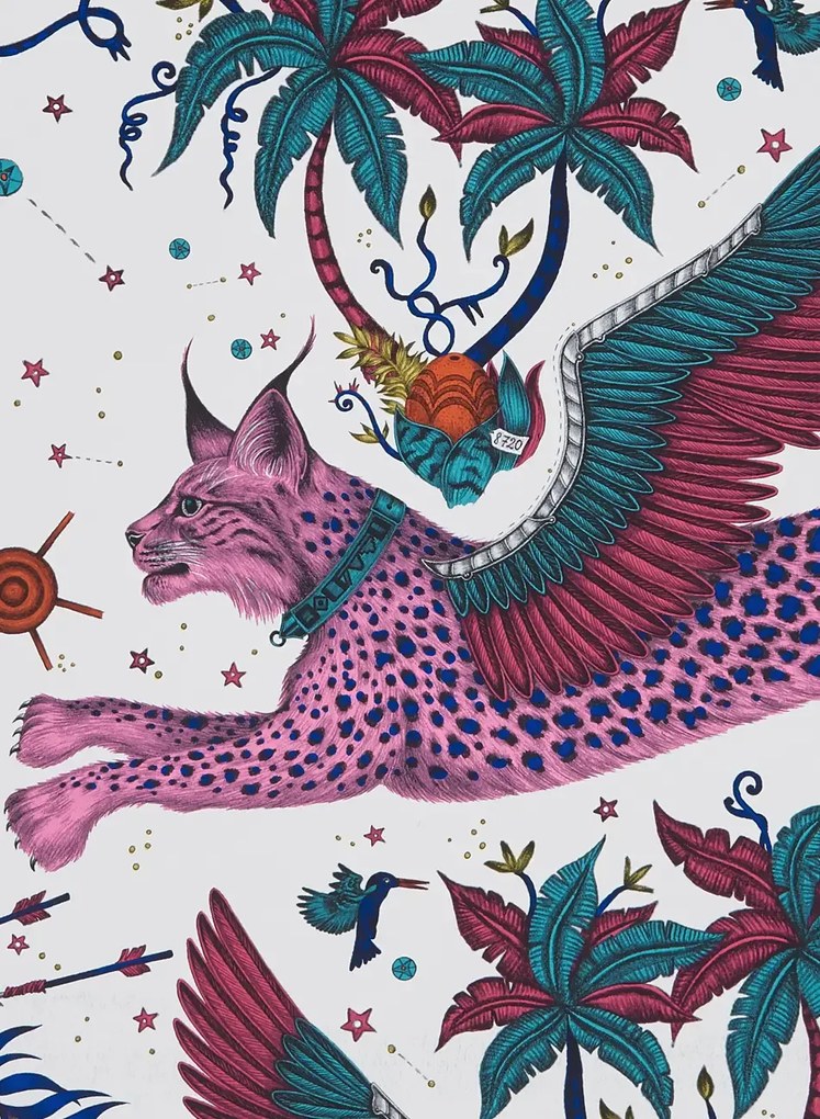 Clarke & Clarke Carta da parati Lynx - Magenta