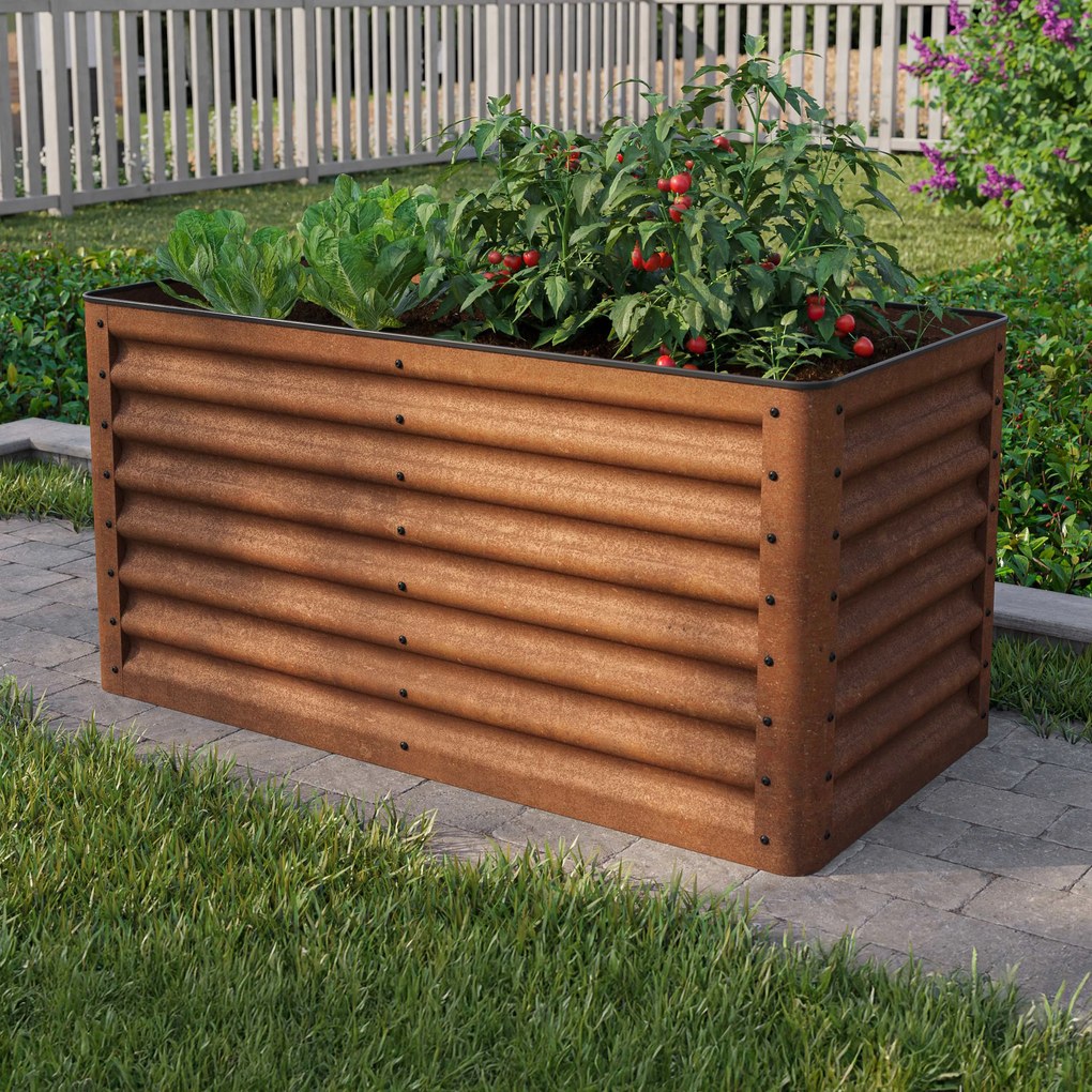PRIMEYARD 120 x 60 x 60 cm Orto rialzato, acciaio corten, look ruggine - (GFPV00963)