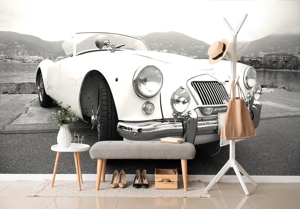 Carta da parati autoadesiva – Auto d'epoca di lusso in bianco e nero