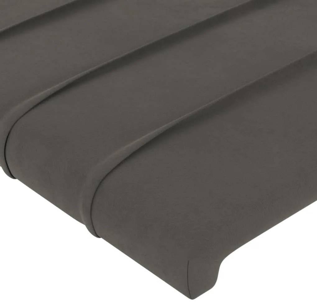 Testiera 2 pz grigio scuro 80x5x78/88 cm in velluto