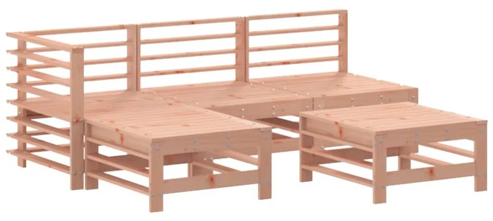 Set divani giardino 5 pz con cuscini legno massello di douglas