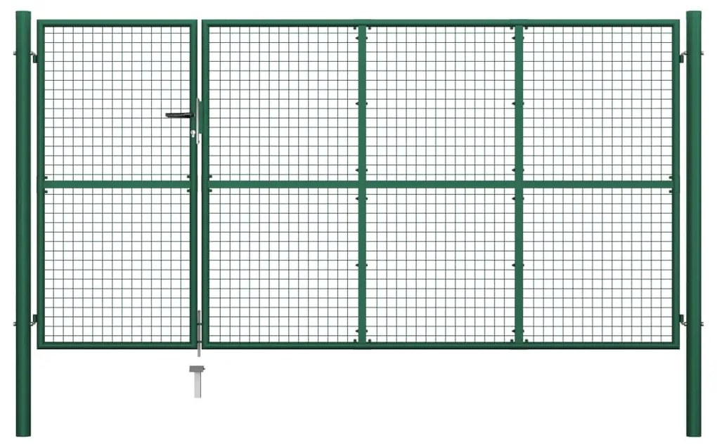 Cancello Di Recinzione İn Acciaio 350x150 Cm Verde /