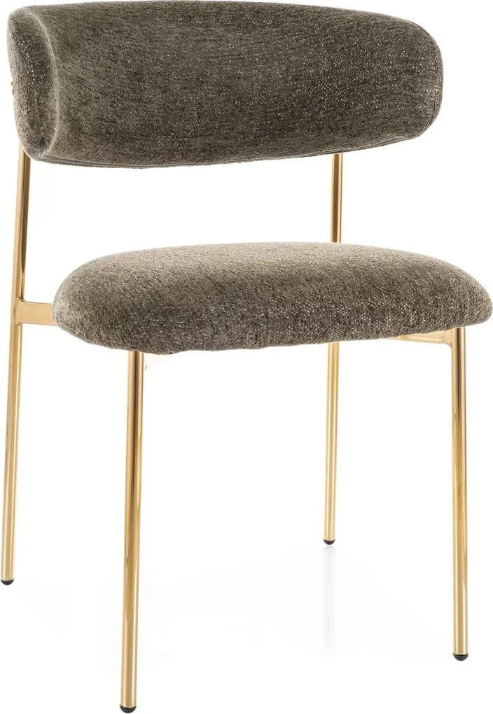Sedia Elton Raven oliva / oro – 56x46x80 cm