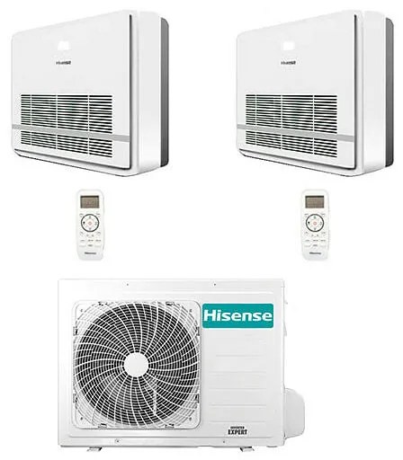 Hisense - Climatizzatore Condizionatore Console Serie Turbo R32 Dual Split Inverter 9000 + 12000 btu con u.e. 2AMW52U4RXC novitá Classe a++/a+