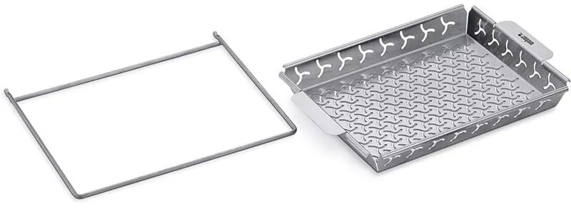 Cestino per barbecue Weber etgs con supporto, acciaio inox