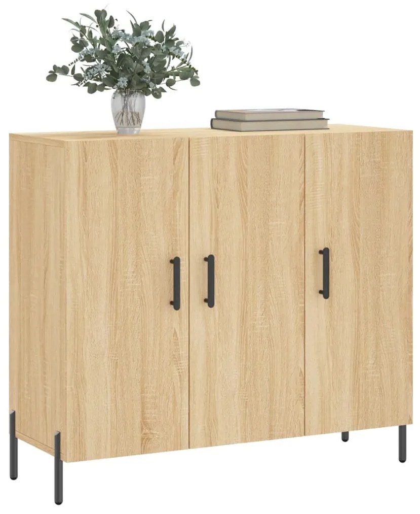 Credenza rovere sonoma 90x34x80 cm in legno multistrato