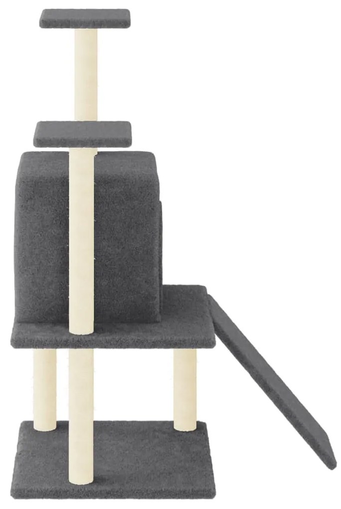 Albero per gatti con tiragraffi in sisal grigio scuro 110 cm