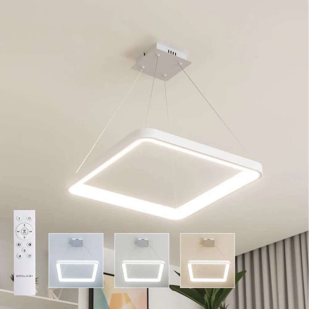 Brilagi - Lampada a sospensione dimmerabile con cavo FALCON SLIM LED/50W/230V 50x50 cm bianco + telecomando