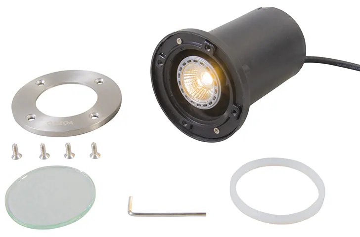 Faretto da terra smart in acciaio inossidabile con WiFi GU10 IP65 - Basic Round