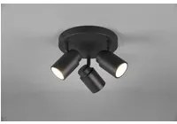 Faretto Rotondo 3 Spot Orientabili Metallo Nero Angelo Trio Lighting