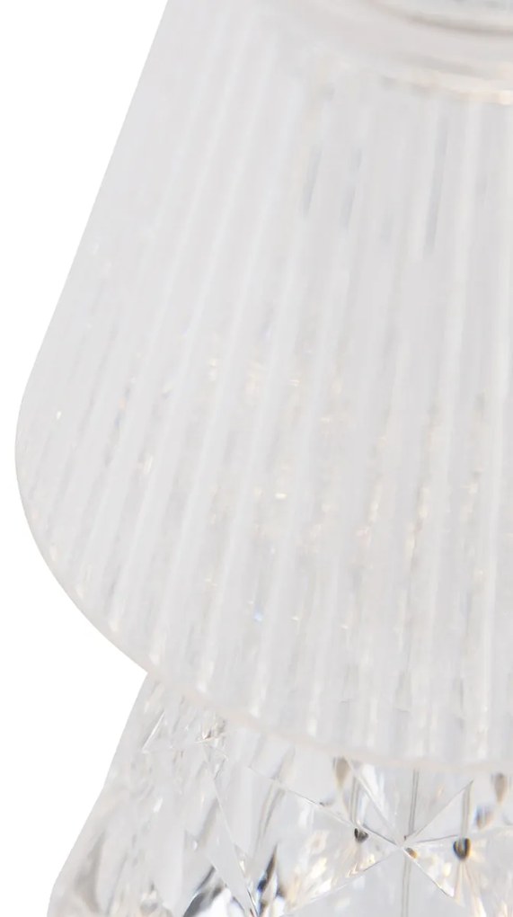 Lampada da tavolo in vetro trasparente con LED ricaricabile IP44 - Lola 20 Lux