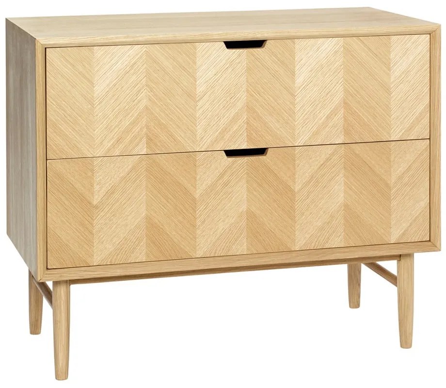 Cassettiera in rovere a spina di pesce - Hübsch