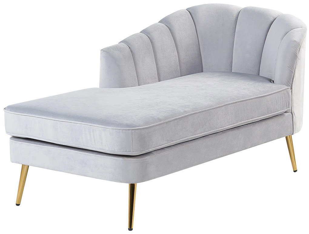 Chaise longue velluto grigio destra ALLIER Beliani