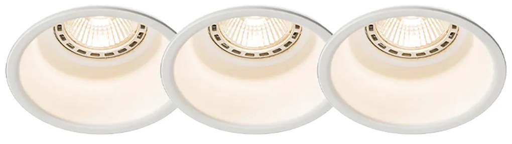 Set di 3 faretti da incasso moderni bianchi - Dept