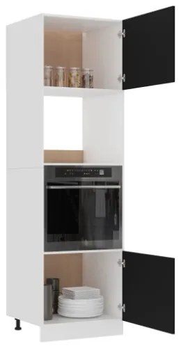 Armadio per Microonde Nero 60x57x207 cm in Truciolato