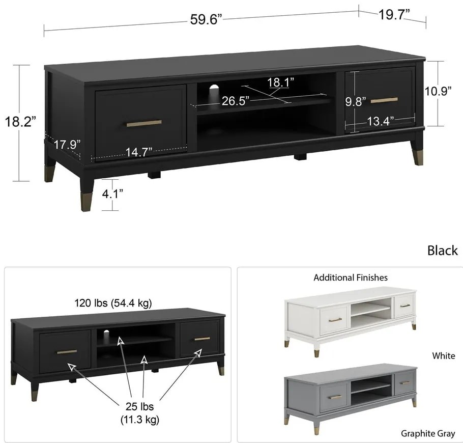 Tavolo TV bianco Westerleigh - CosmoLiving by Cosmopolitan