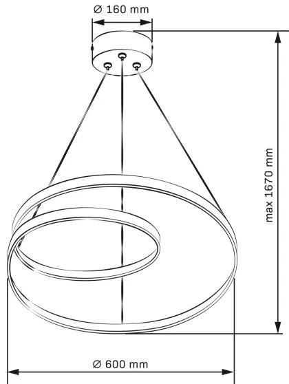 Lampadario LED a sospensione con filo ZEFIRA LED/52W/230V 4000K diametro 60 cm antracite