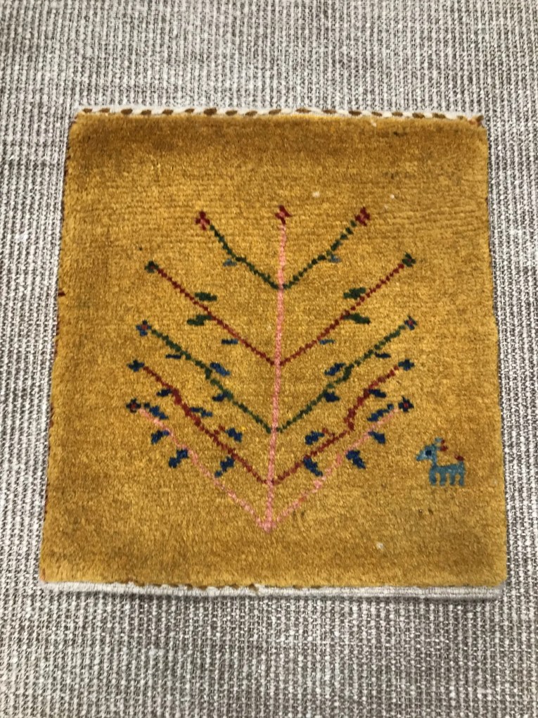 Gabbeh Tappeto persiano 40x40 Giallo (Iran) Annodato A Mano