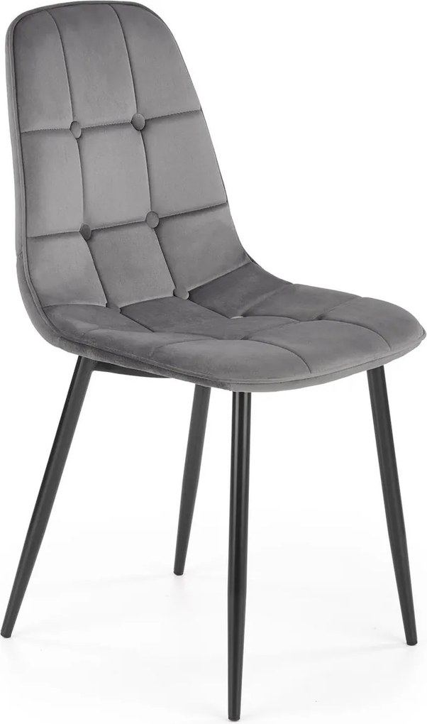 Sedia K417 grigio velluto