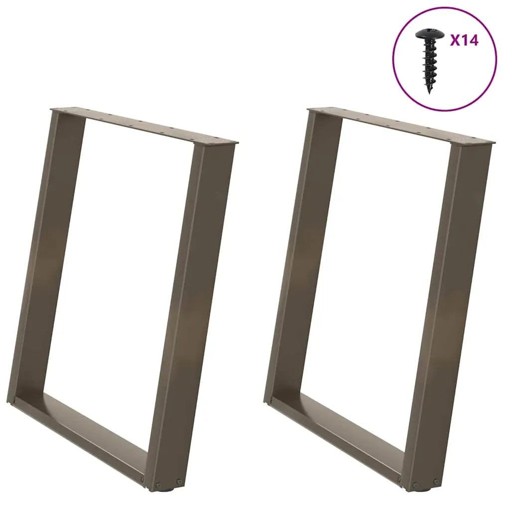 Gambe Tavolo Pranzo A U 2 Pz 80x(72-73) Cm Acciaio /