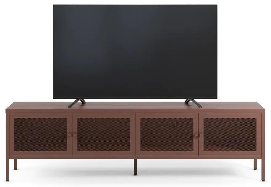 Mobile TV burgundy in metallo 160x50x35 cm Fayna – Marckeric