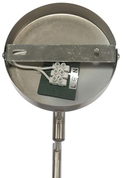 Applique da parete in acciaio con paralume bianco e braccio regolabile - Ladas Deluxe