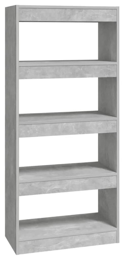 Libreria/divisorio grigio cemento 60x30x135cm legno multistrato