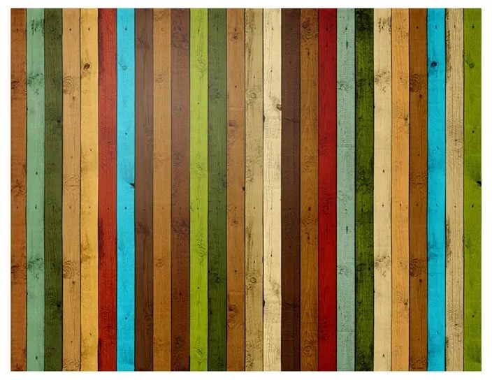 Fotomurale  Wooden rainbow  Colore colorful, Dimensioni e Misure 200x154