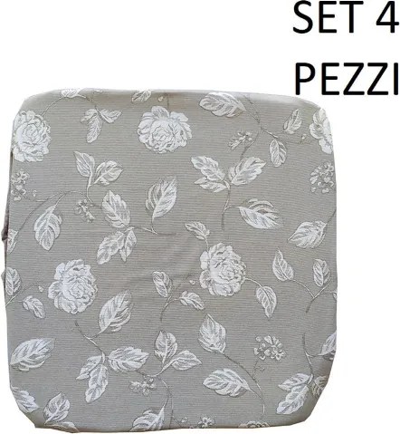 Cuscino Coprisedia Mollettone imbottito con fascia elastico GRIGIO FANTASIA 4 PEZZI