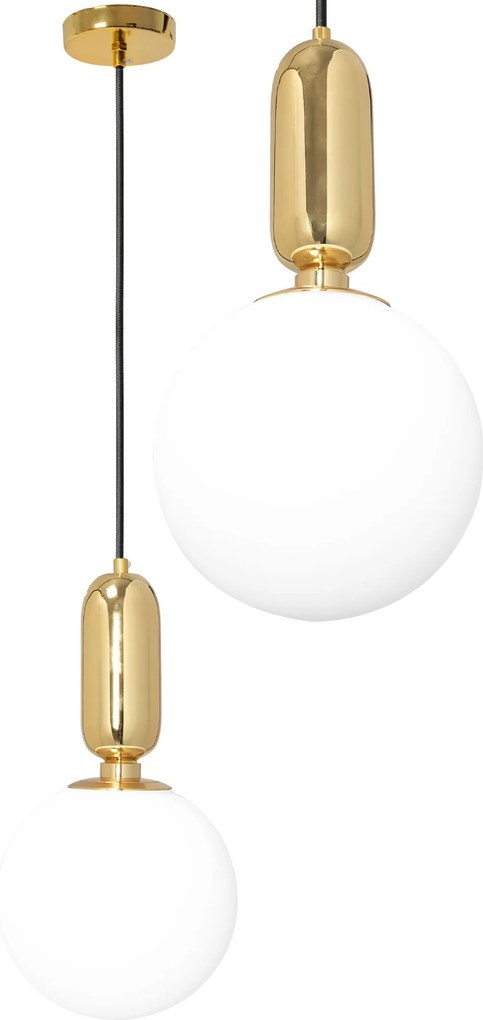 Lampada Da Soffitto Pensile Di Vetro Metallico Oro Gold  APP474-1CP