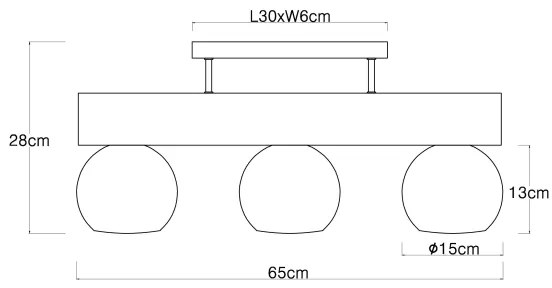 Globo 15656-3D - Plafoniera MOITAS 3xE27/40W/230V